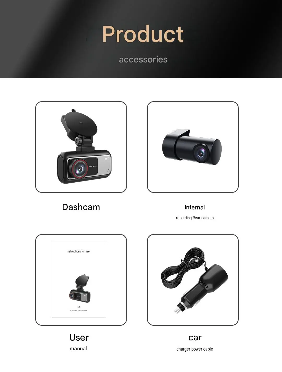 4K1080P Front and Rear Dual Recording Car Das dash cam
