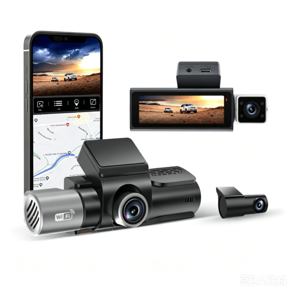 YS13 2K Triple Channel Dash Cam — front, rear and cabin 3-camera car DVR system by YESHI TECH
