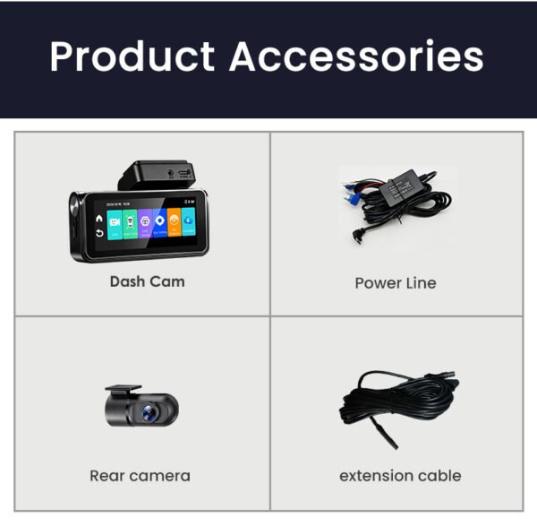 4G Dual Channel Dash Cam with CMSV6 Platform Suppo dash cam product image