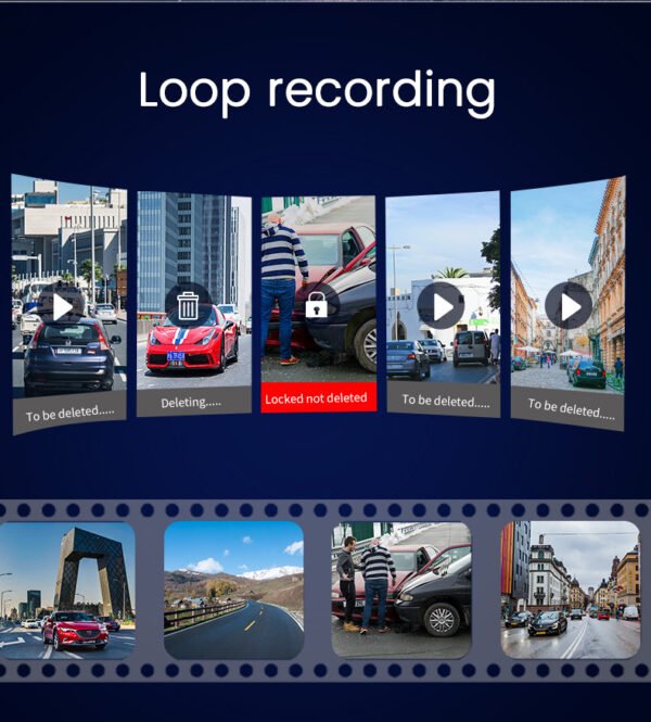 Loop recording dash cam for fleet vehicles