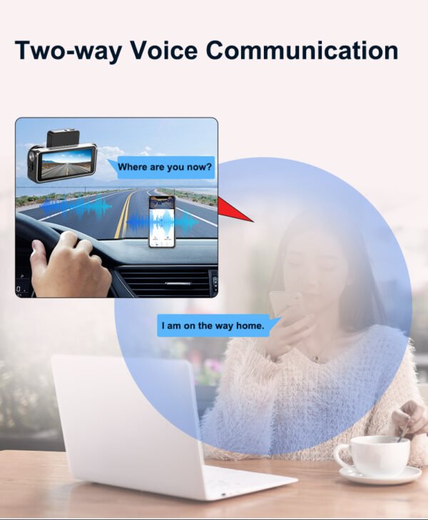 Two-way voice communication dash cam CMSV6