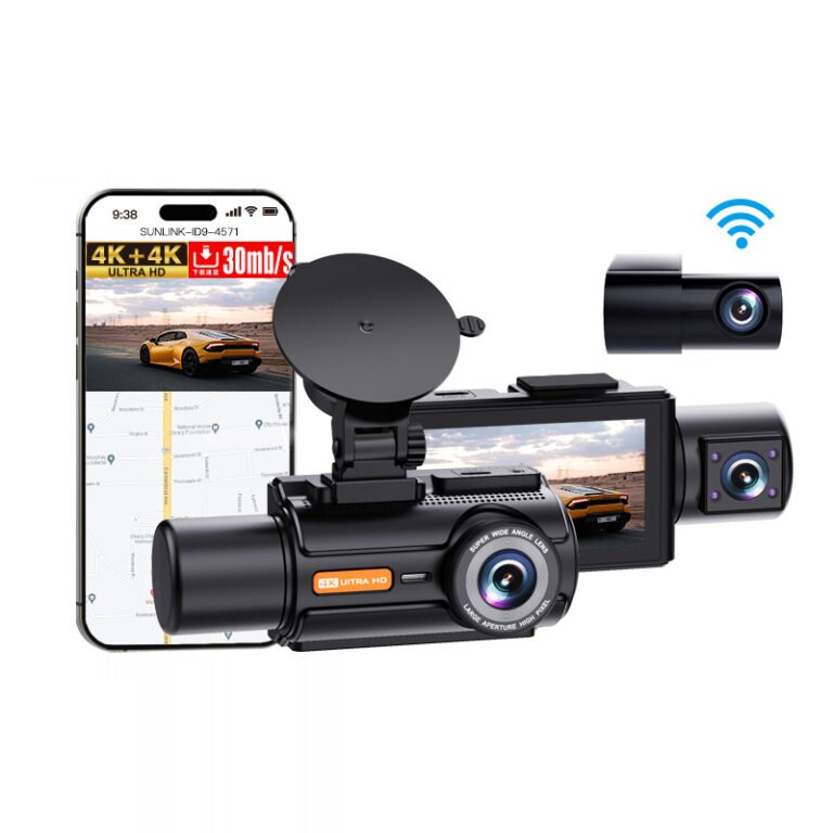 YS15 4K triple channel dash cam with Sony IMX675 front camera, 2K IR cabin camera and 1080P rear camera