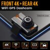 YS16 4K dual channel dash cam front view with mount