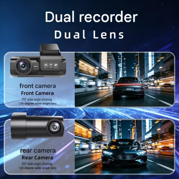 YS14 dual channel dash cam side view with 3.16 inch IPS display
