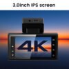 YS16 4K dual channel dash cam angled product view