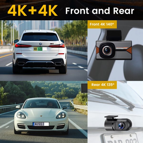 YS16 dual channel dash cam rear camera and cable set