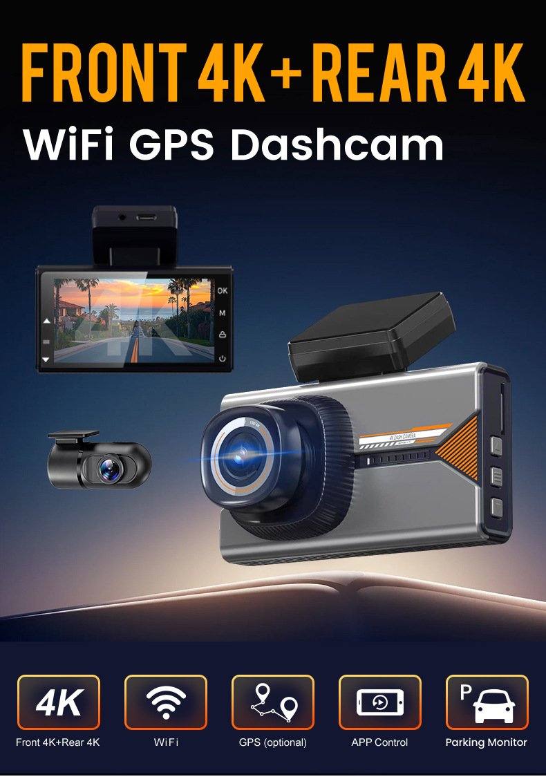 YS16 4K dual channel dash cam with front and rear 4K cameras
