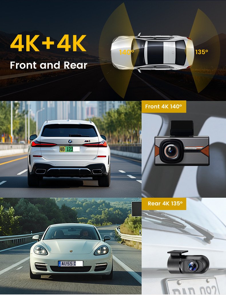 GC2083 4K rear camera of YS16 dash cam mounted on vehicle rear window